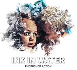 极品PS动作－水墨烟花(含高清视频教程)：Ink in Water Photoshop Action